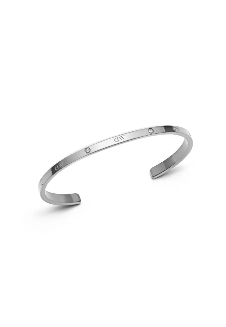 Classic Lumine Bracelet Silver Small/Large - Stainless Steel Bracelet cuff for women and men - crystals