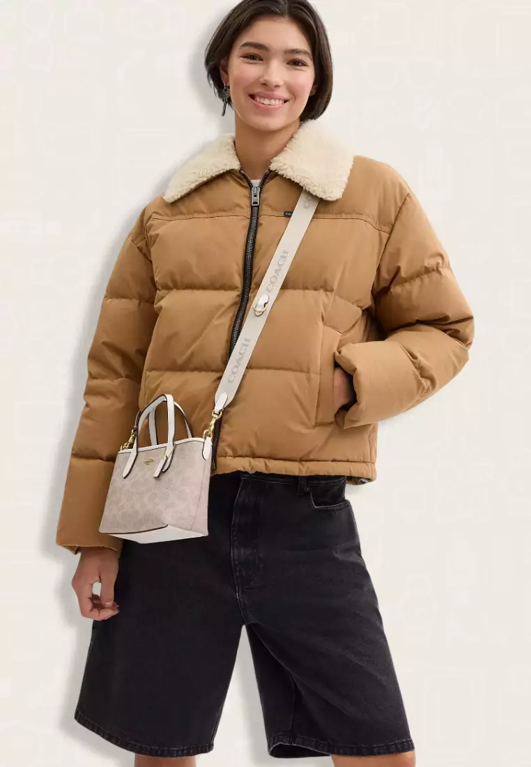 Coach City Mini Tote Bag In Signature Canvas Sand Chalk