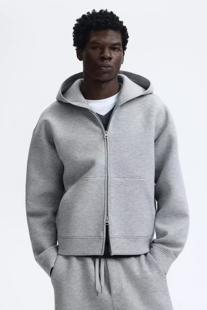 Loose Fit Scuba Zip-through hoodie