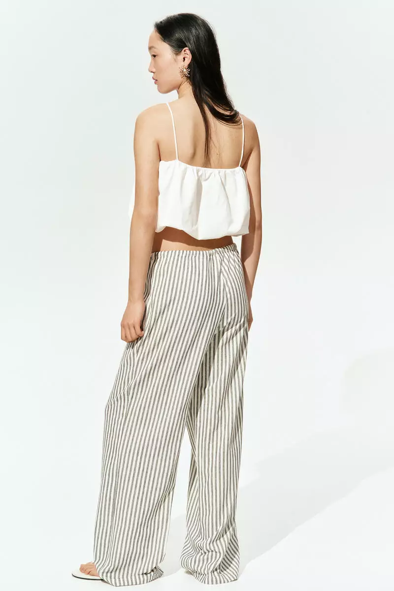 Straight drawstring trousers