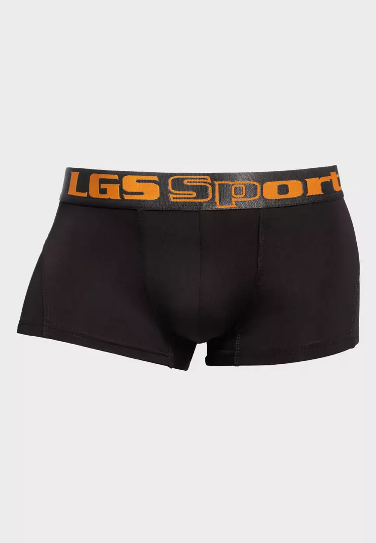 LGS - Celana Dalam Boxer Pria Spandex - Paket 3 - Abu Hitam Coklat - LEBX.004.646.3.7C Karet Nyaman