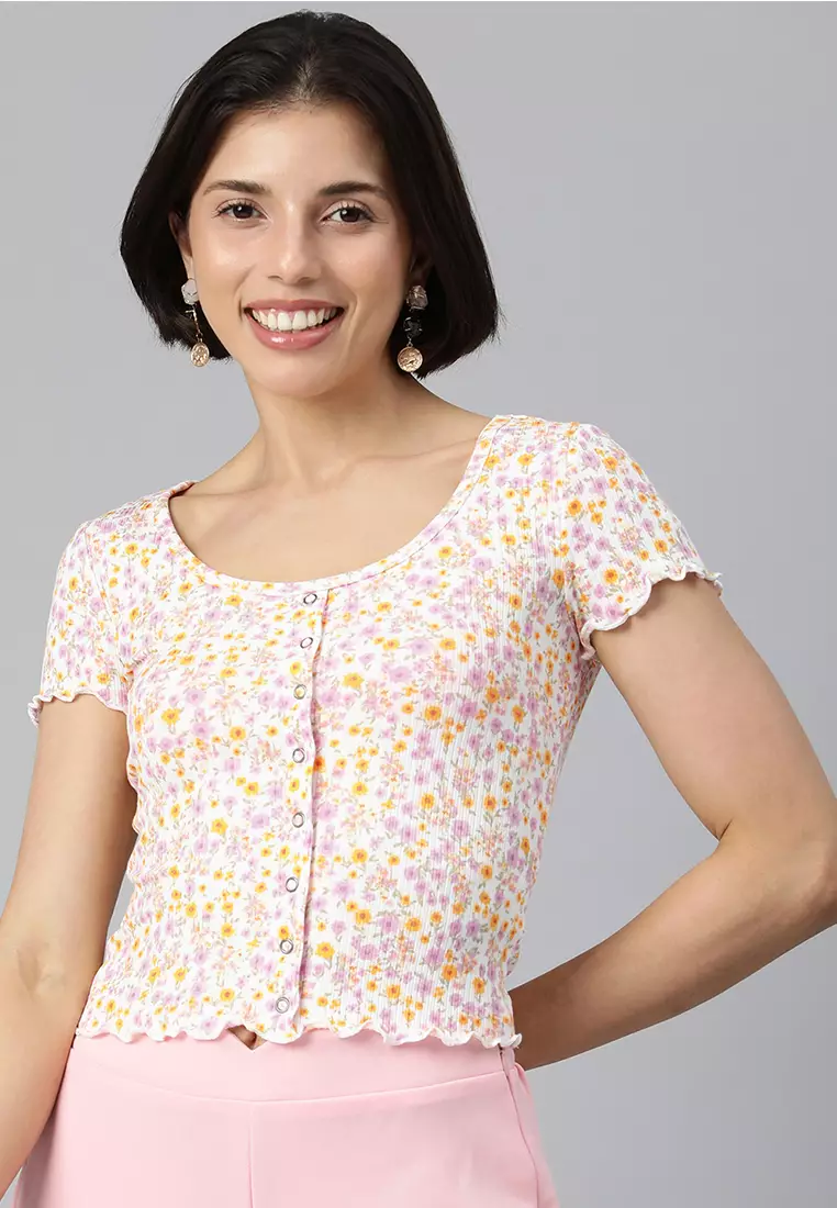 Ivory Ditsy Print Summer Top