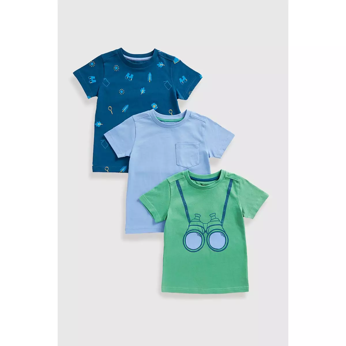 Mothercare Summer Camp T-Shirts 3 Pk - Kaos Bayi Laki-laki (Hijau)