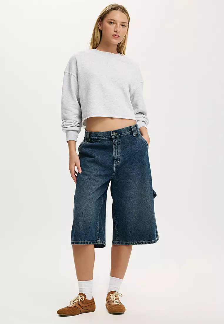 Cropped Fleece Sweatshirt