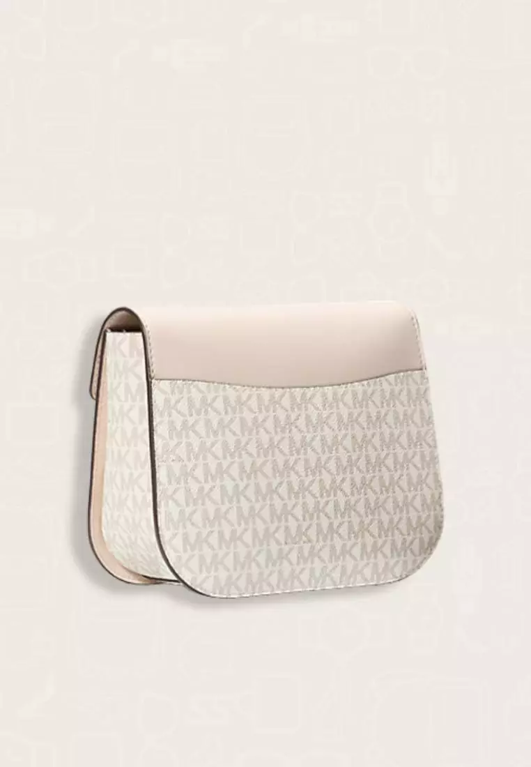Michael Kors Emilia Small Logo Crossbody Bag Light Cream Multi