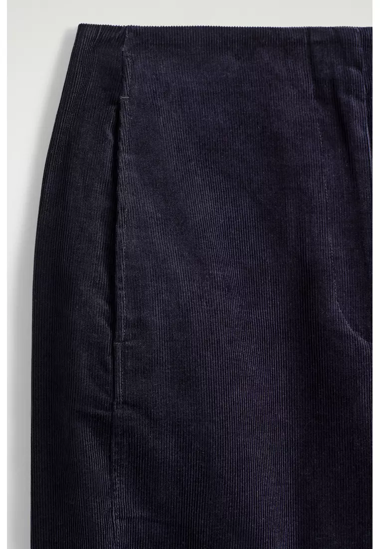 CORDUROY BARREL-LEG TROUSERS