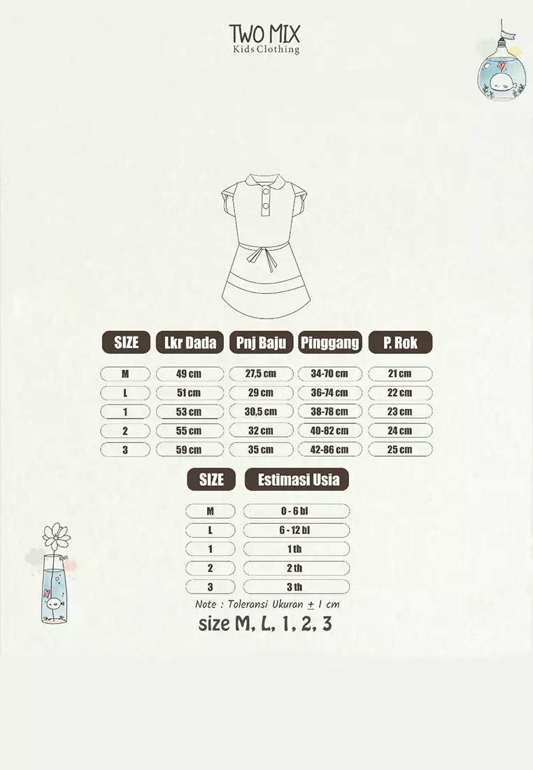 Two Mix - Setelan / Set Baju Bayi Perempuan 0-3 Tahun 4363A