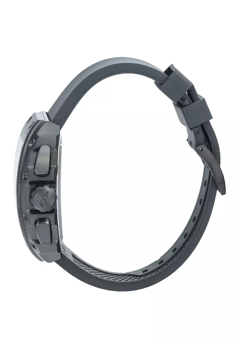 Jam Tangan Pria Expedition EXP Chronograph EX 6846 MCRIGDN Green Dial - Grey Rubber Strap