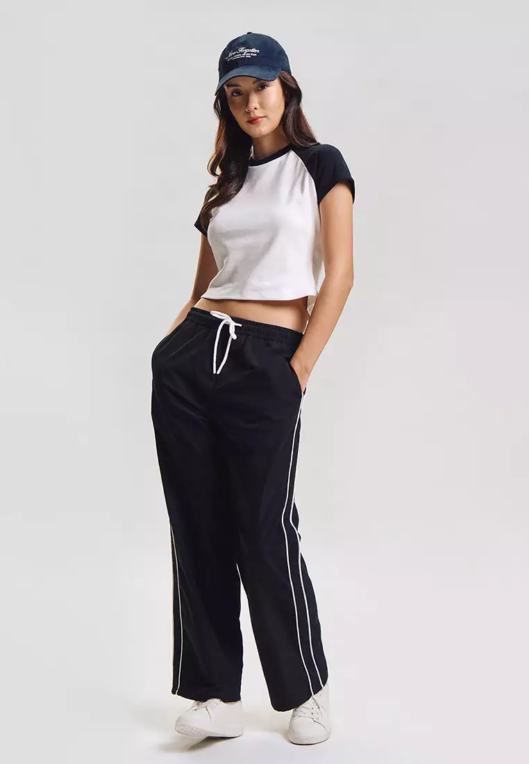 Straight Fit Track Pants with Side Taping