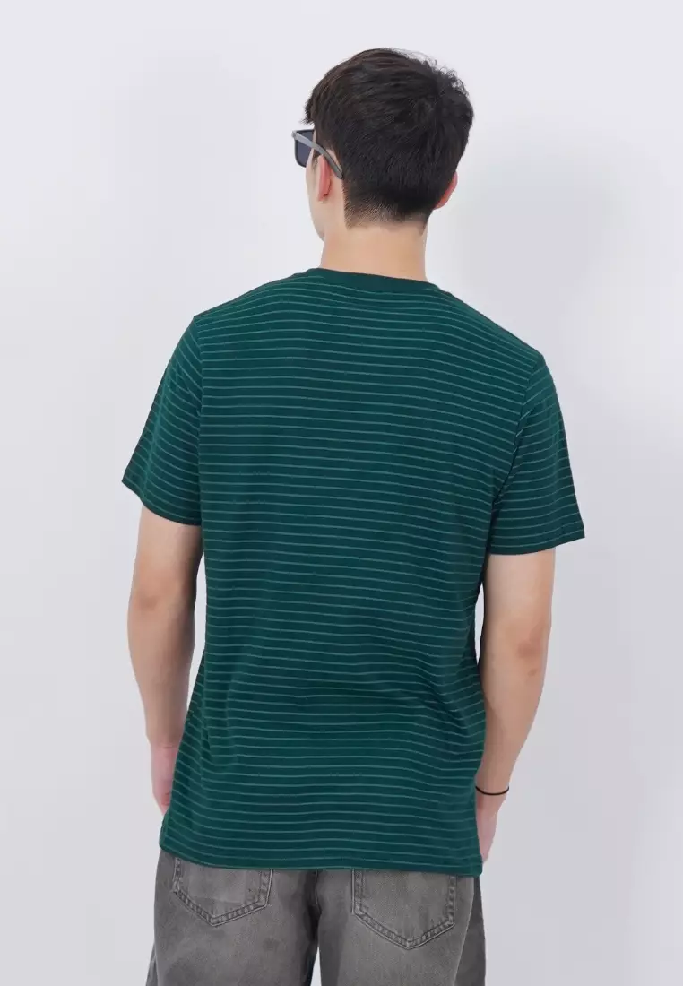 Ryusei Kaos Pria Kitagawa Stripe Pine Grove