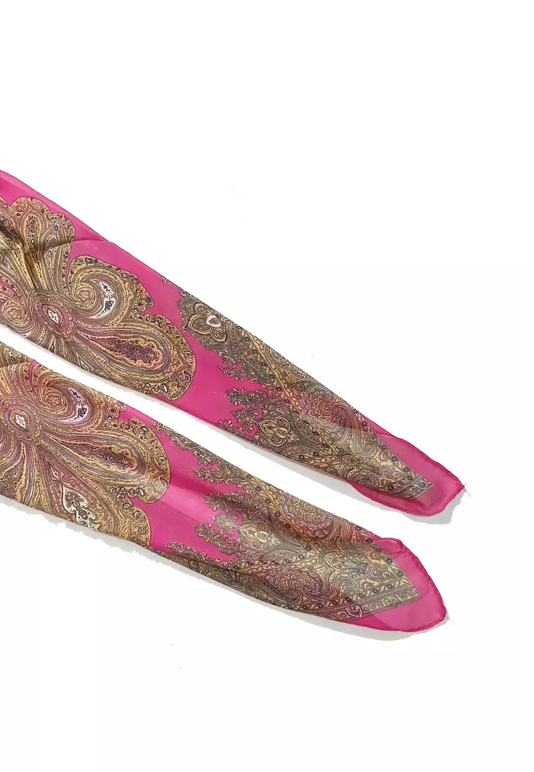 Victorian Silk-Feel Scarf Fuschia