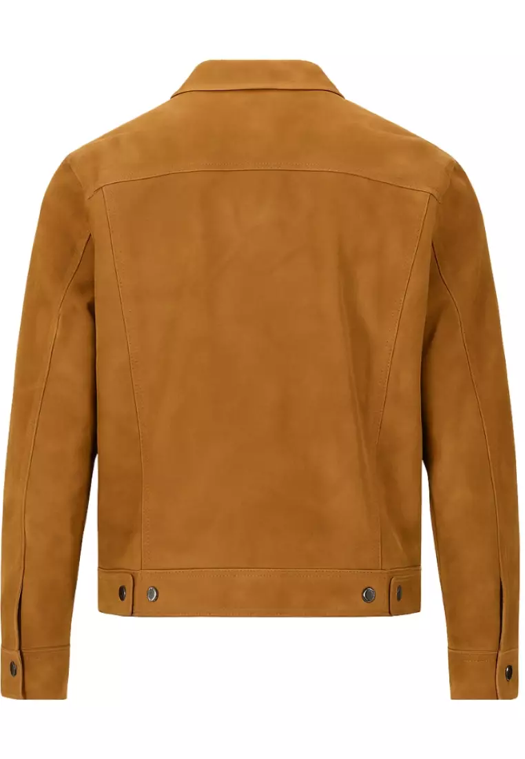 Real Leather Jacket Brown- Lamb skin Jacket- Jacket for Men- Oxhide Trucker suede