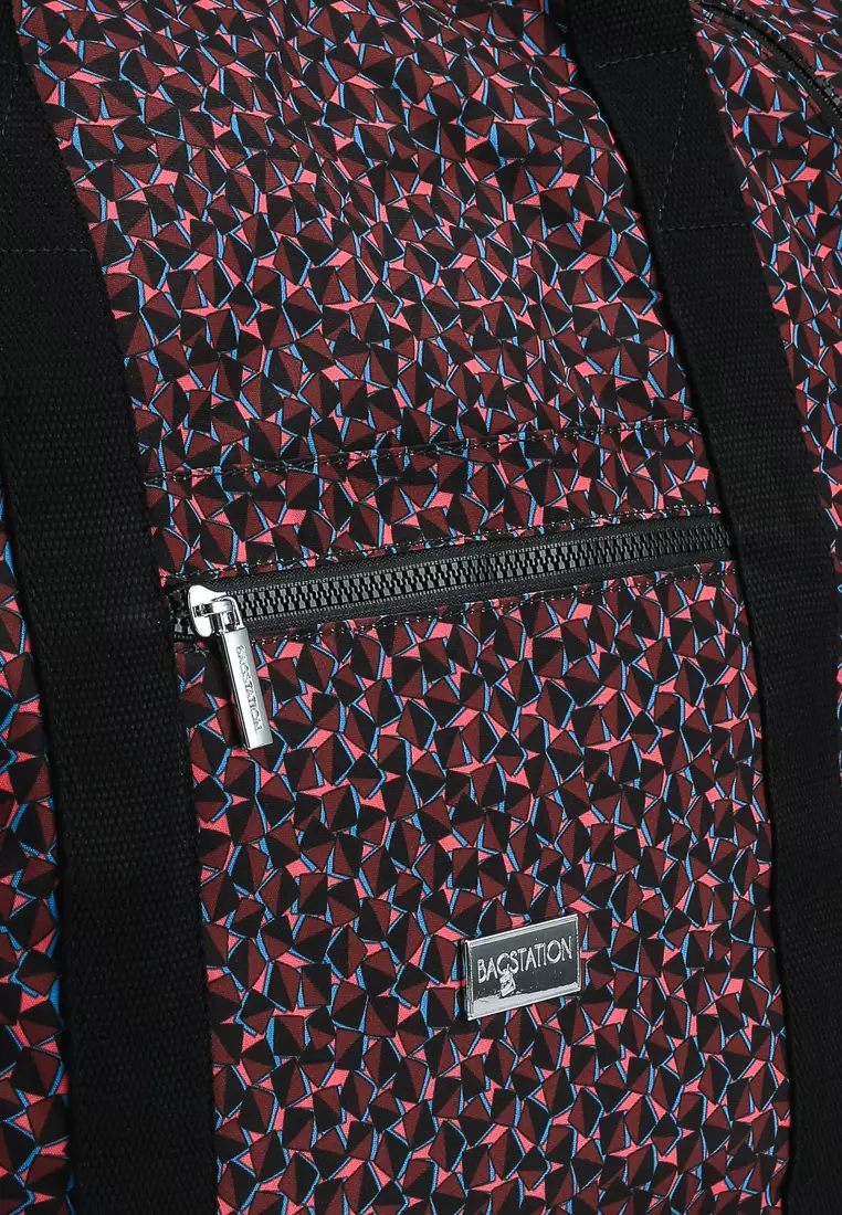 Printed Nylon Large Top Handle Bag