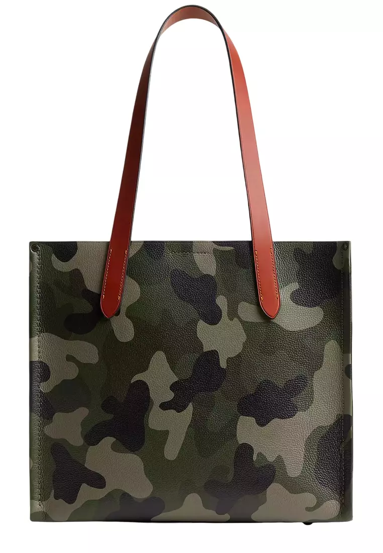Relay Tote Bag 34 With Camo Print And Coach Graphic - Camo CY811