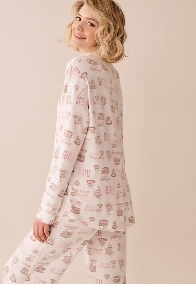 Espresso Print Recycled Fibers Button-down Shirt