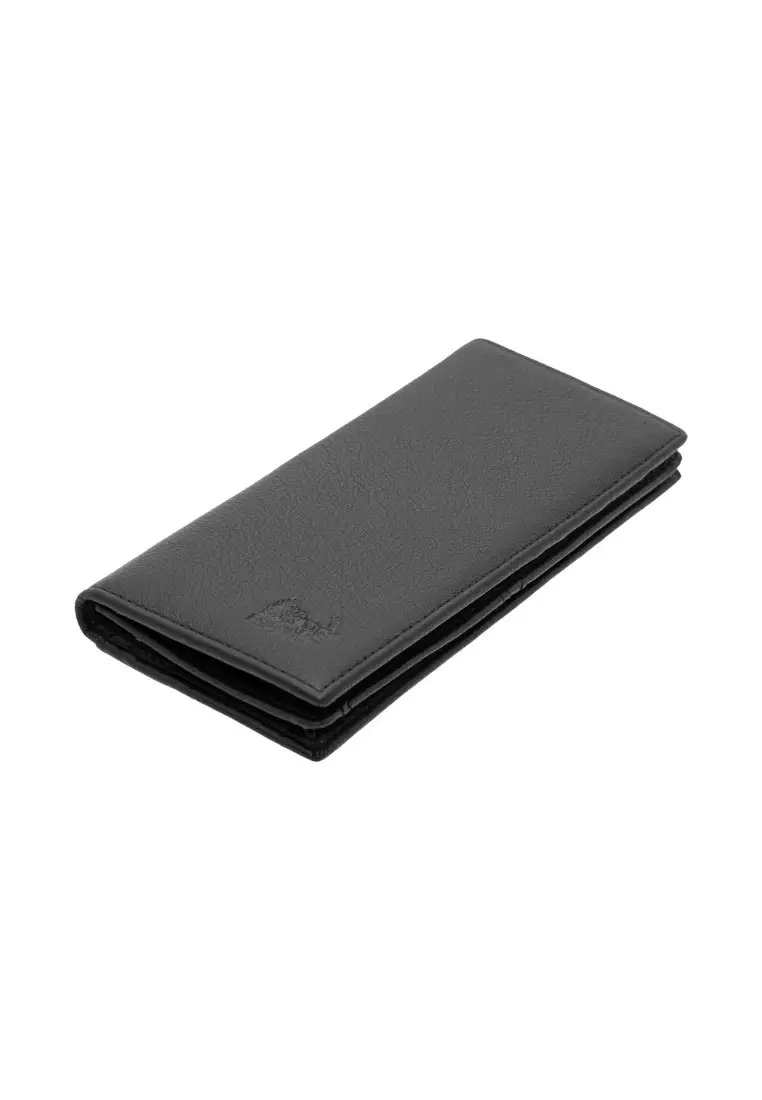 Grain Leather RFID Bi-Fold Long Coin Wallet for Men PWB 20576