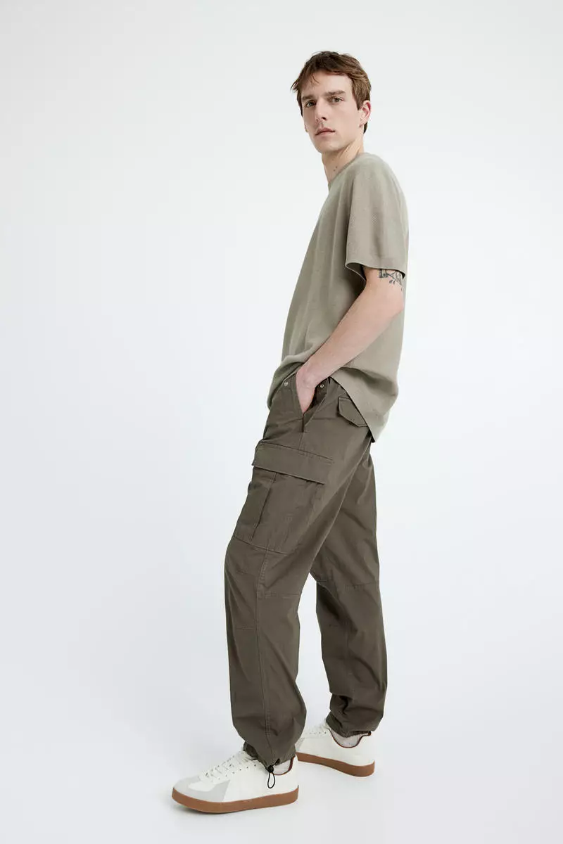 Buy H&M Regular Fit Ripstop cargo trousers 2023 Online ZALORA Singapore