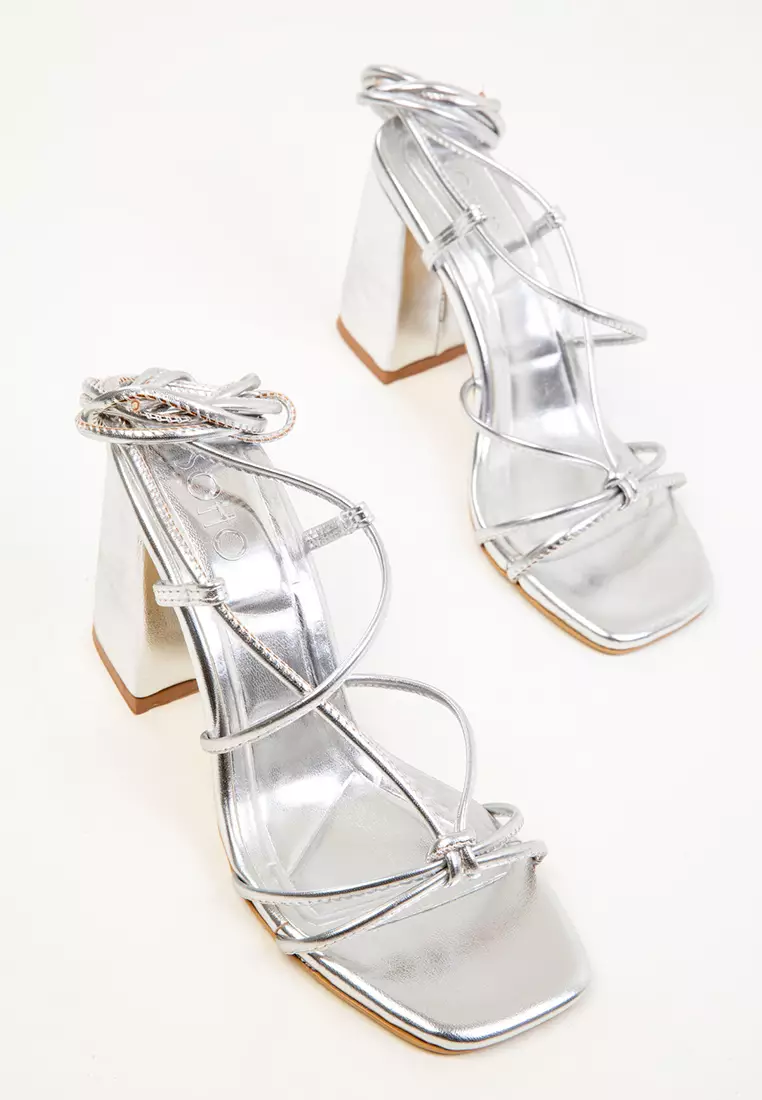 Silver Women's Classic Heeled Shoes 20324