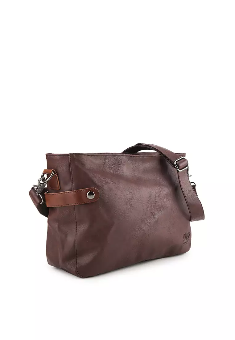 Distressed Leather Relay Crossbody Clutch