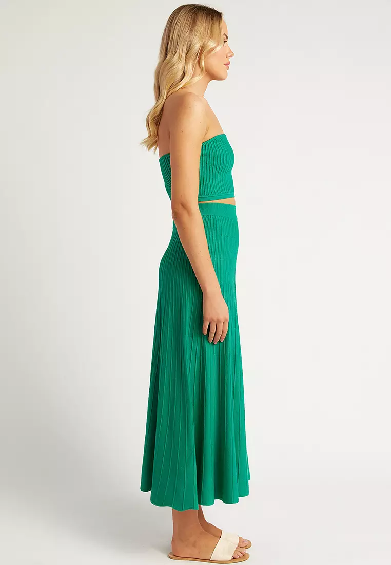 Tube Top and Flare Skirt Knit Set