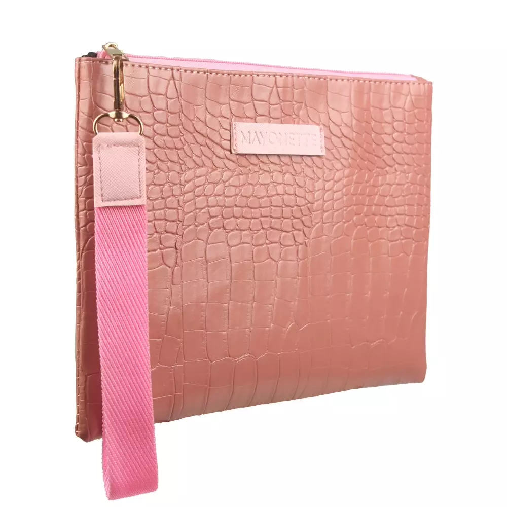 MAYONETTE Tinny Croco Pouch Dompet Wanita Terbaru 2022 Import Korea Tas Croco Wanita - Pink