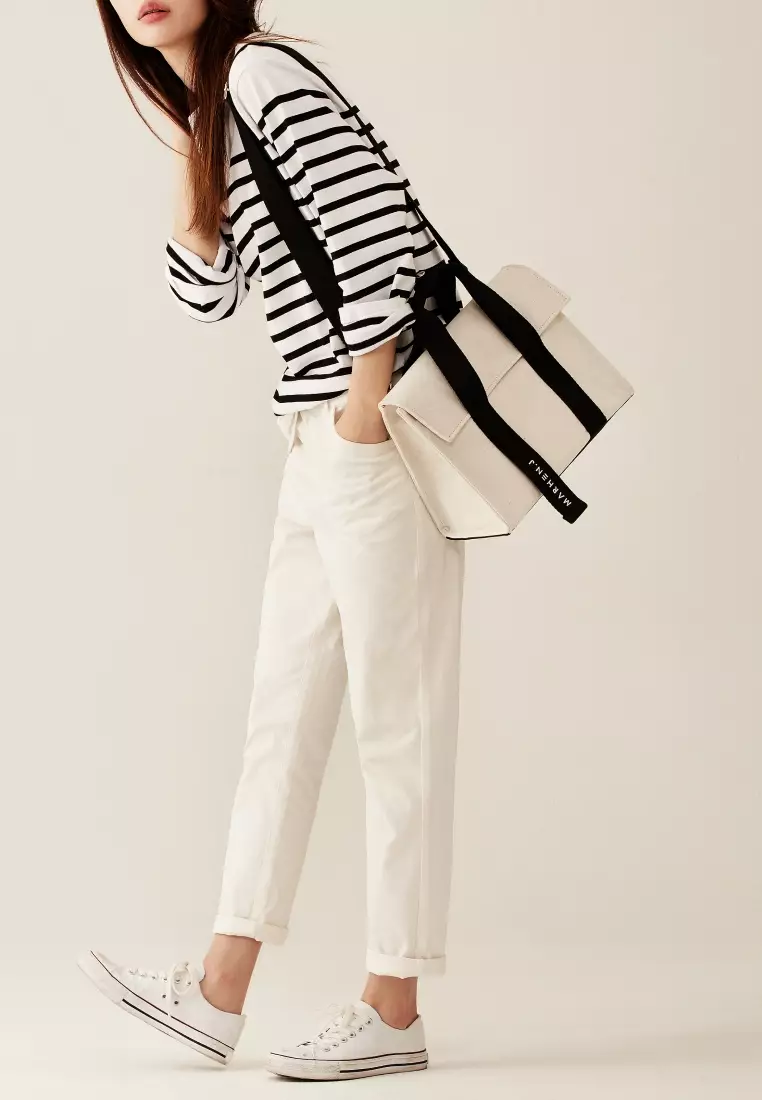 ROY MINI Canvas Crossbody Bag Ivory