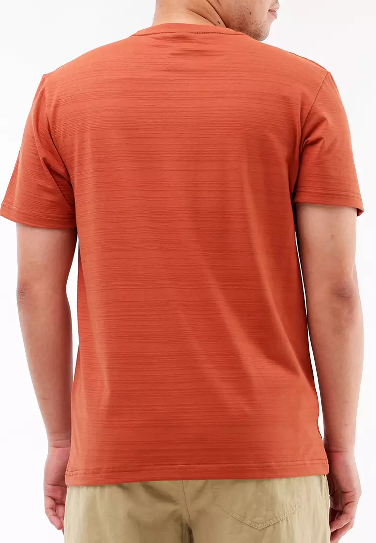 Round Neck Streaky Short Sleeves