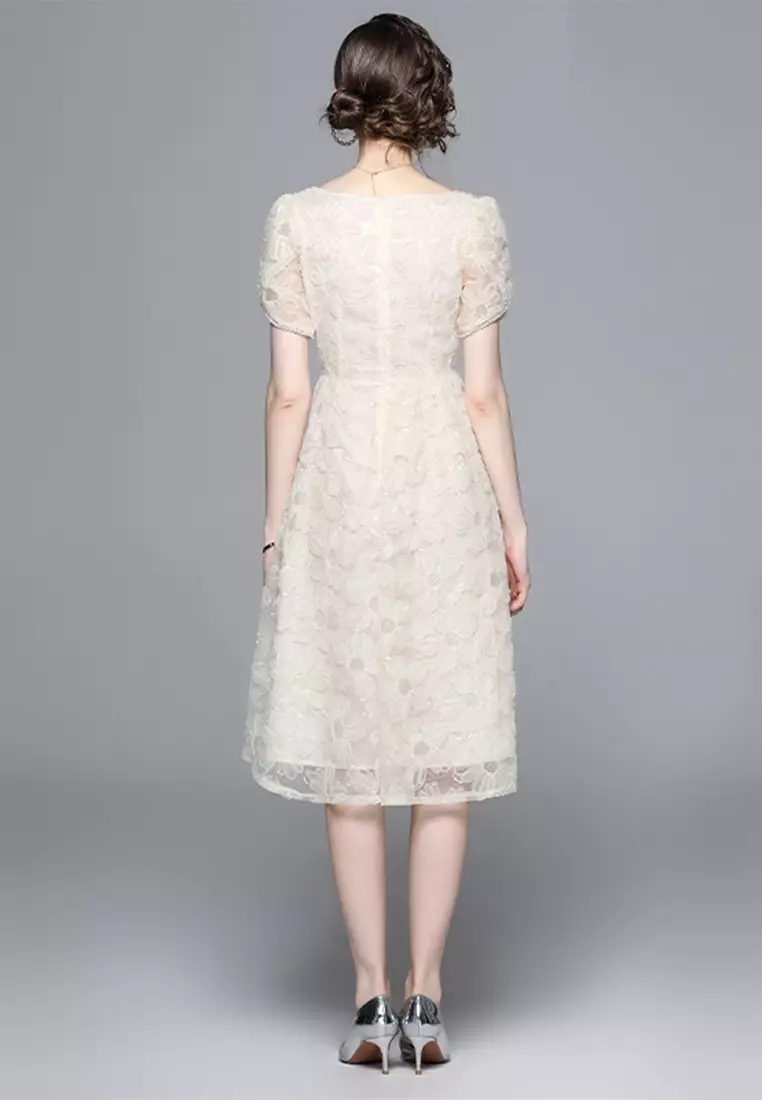 Buy Sunnydaysweety 2024 New Summer French High-end Design Mesh Dress ...