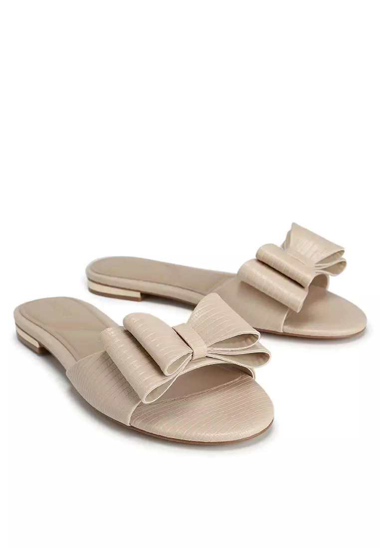 Eloquent Ribbon Slip On Sandals