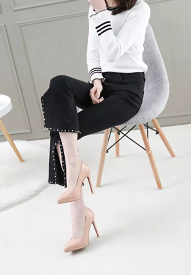 11CM Faux Patent Leather Pointed High Heel Shoes HZL0070