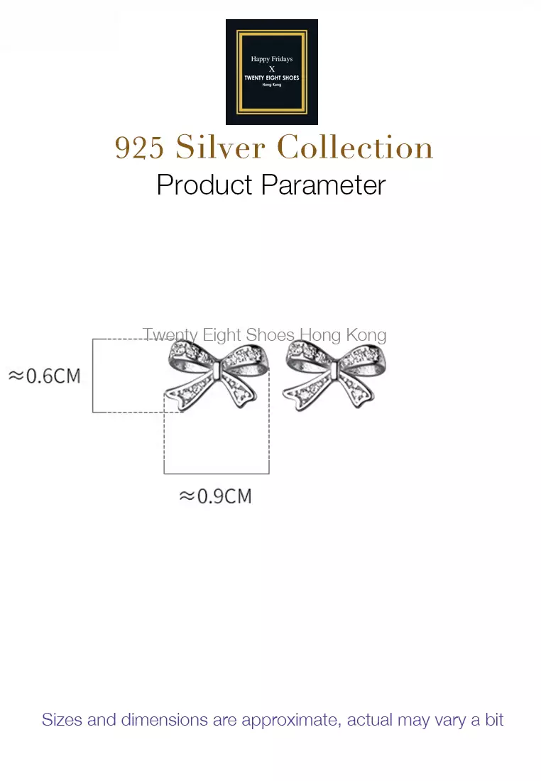 925 Silver Zircon Ribbon Earrings JW AR-G9808