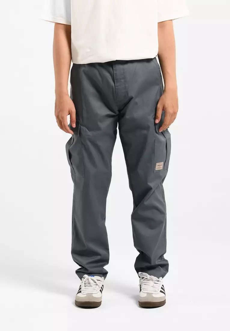3Second Men's Long Cargo Pants Regular Fit Twill Fawks HP-C060125