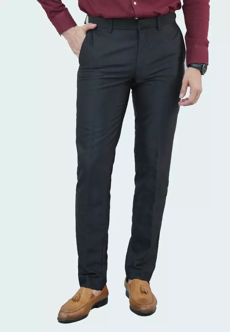 Johnwin - Celana Formal - Premium Glossy - Slim Fit - Hitam - F.1018.010.110.C