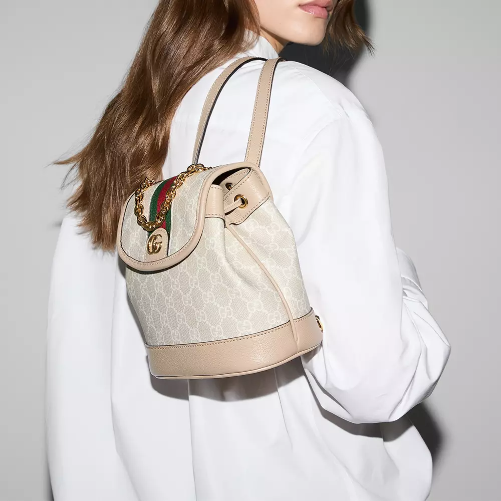 Jual Gucci Ophidia GG Supreme Canvas Mini Backpack Beige White
