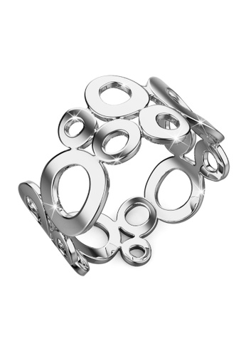 925 Signature silver 925 SIGNATURE Solid 925 Sterling Silver Intertwining Bubbles Ring CFD78ACABCA948GS_1
