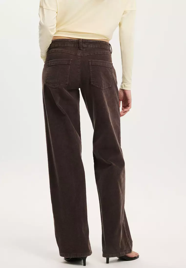 Low Rise Straight Cord Pants