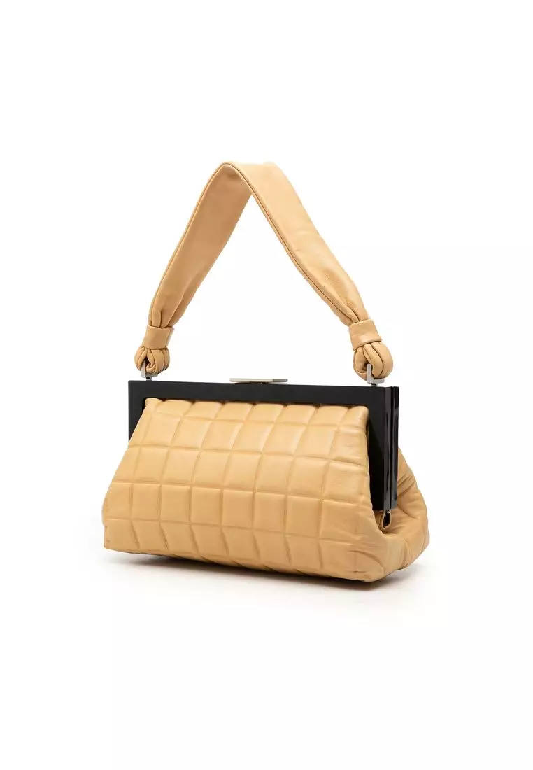 Pre-Loved Chanel Cc Chocolate Bar Lambskin Frame Handbag