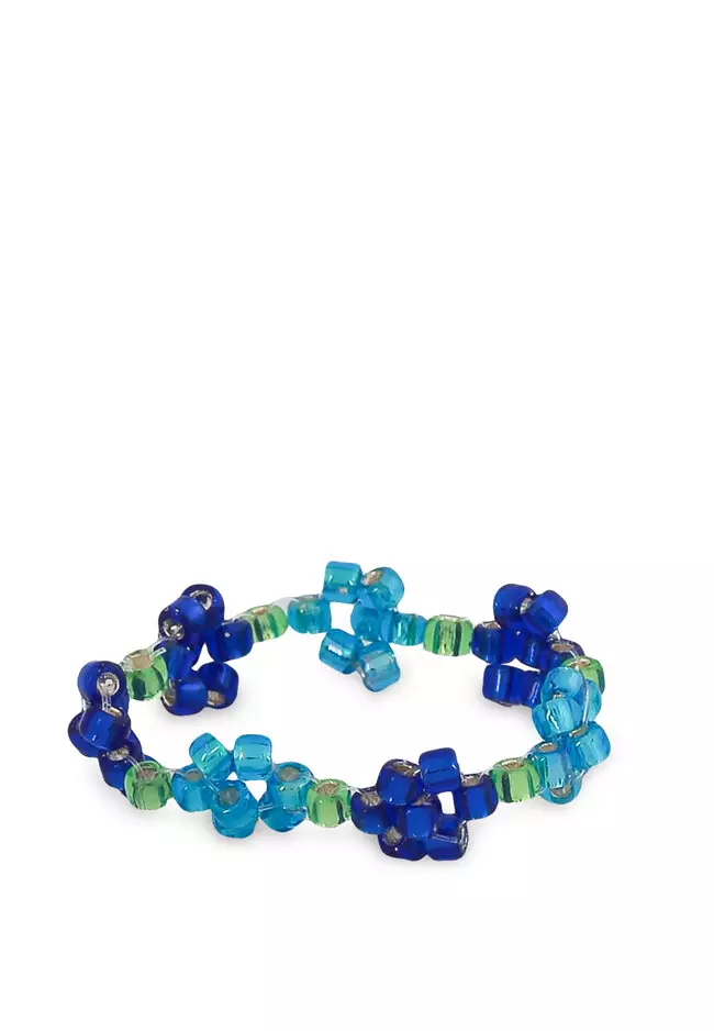 Macaron Ring Set Blueberry with Blue Agate