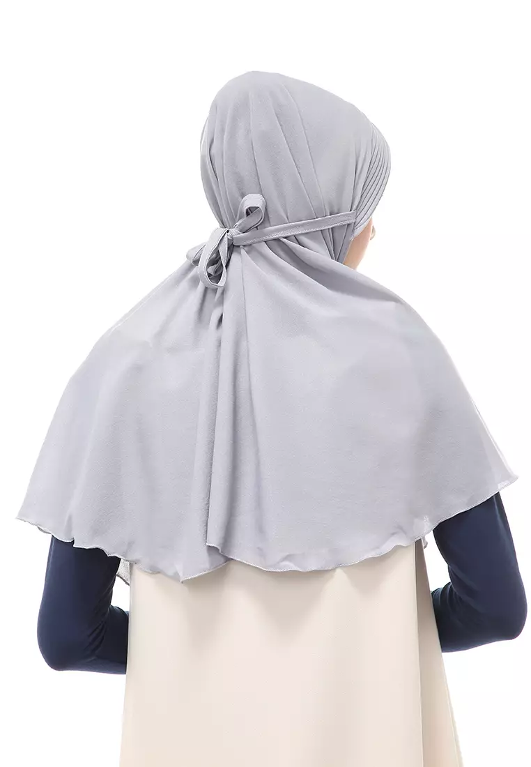 Anisa Jilbab Khimar Muslimah Polos Tali Berbo Regular Fit - Abu