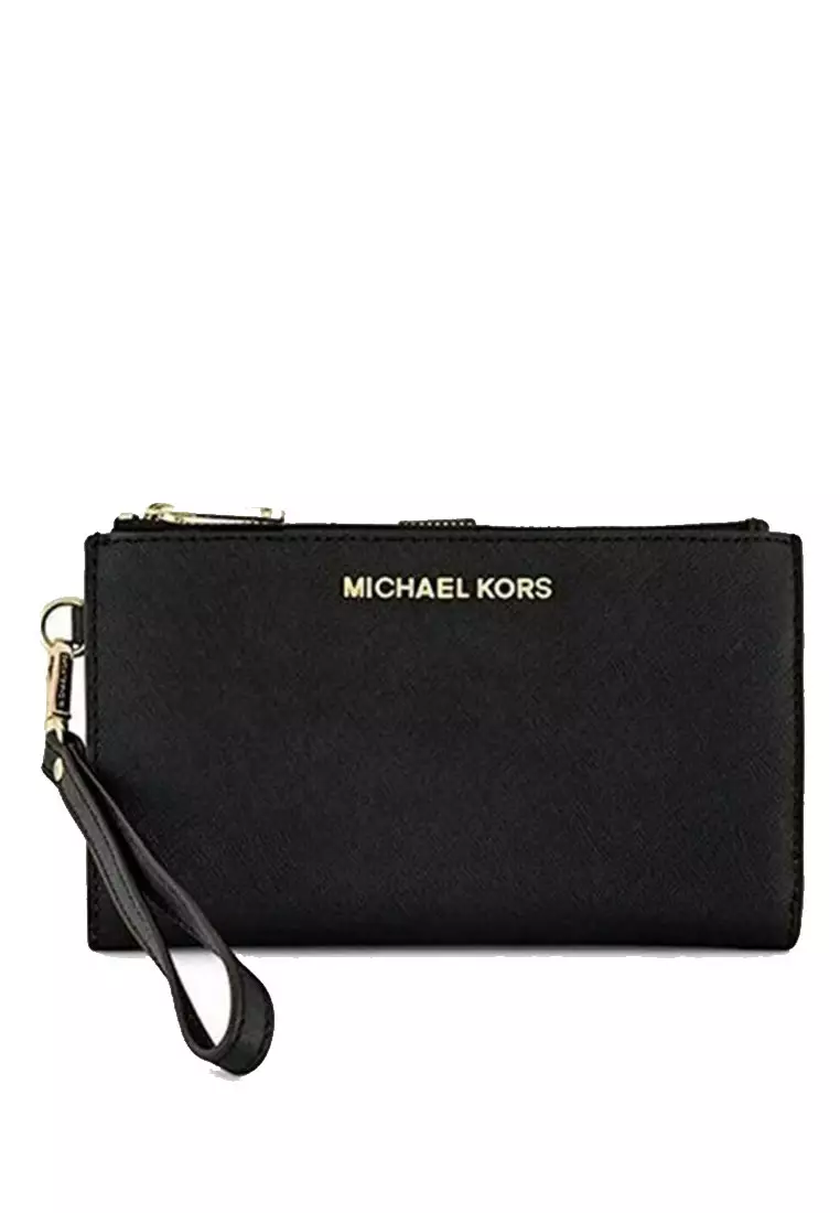 Michael Kors Jet Set Double Zip Wristlet Bright Red One Size