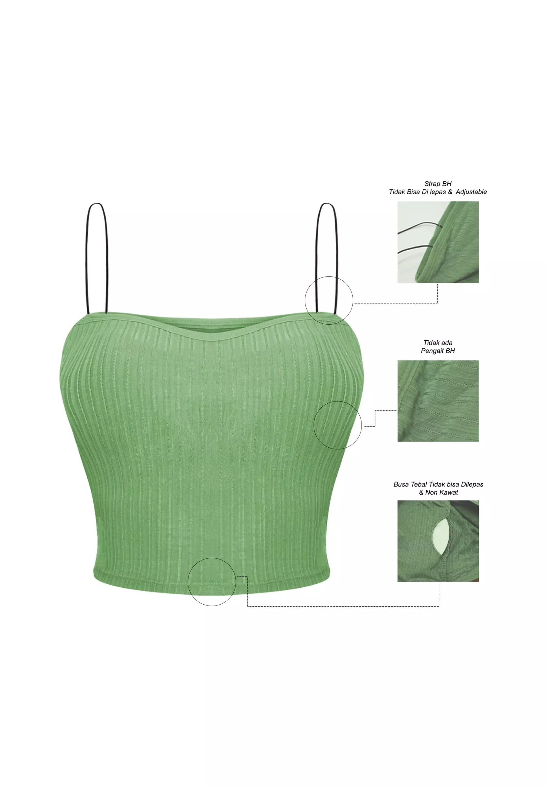 You’ve (YouHave) Tanktop Tali Spaghetti Tank Top Wanita Tali Tipis Busa Bra Sport Bra 100053