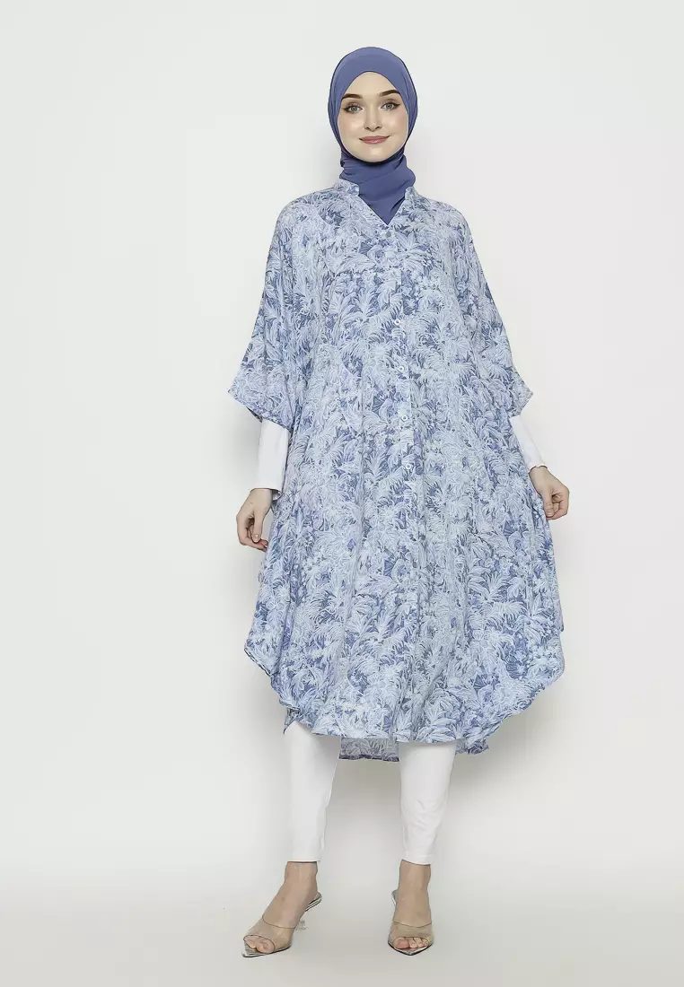 Urban Exchange Misha Kaftan Blue - Gamis Kaftan Rayon