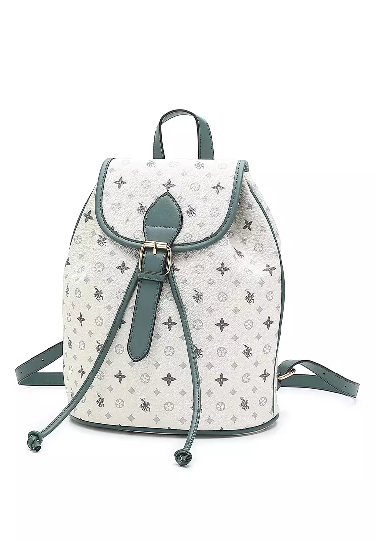 Women's Monogram Backpack (Tas Ransel & Tas Punggung Wanita) - Abu-Abu