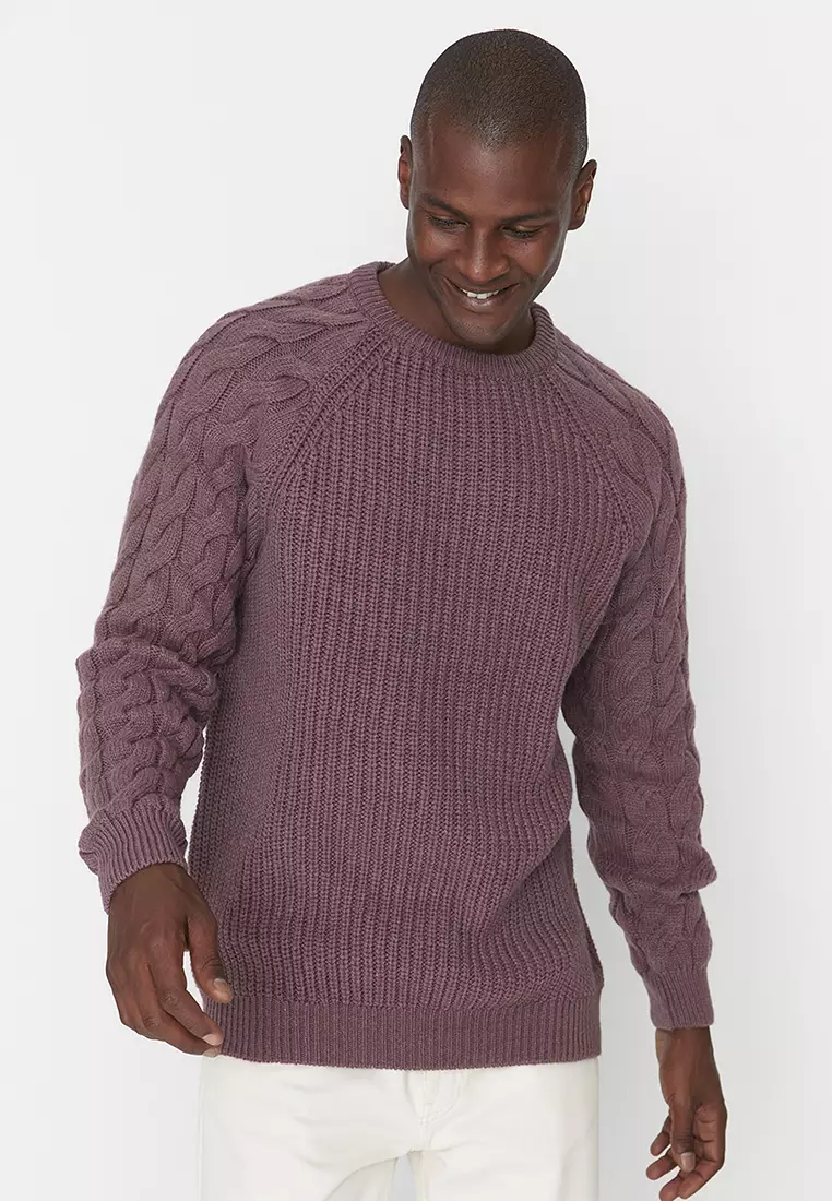 Regular Fit Raglan Sleeves Sweater