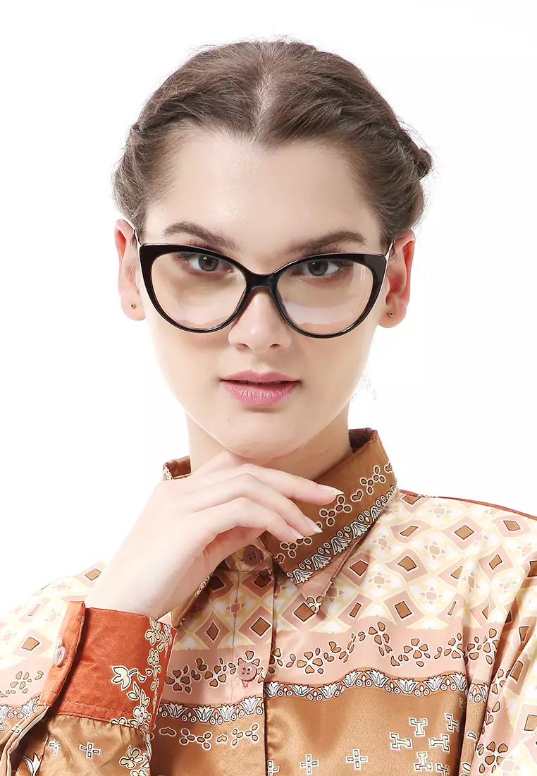 Kiano Kacamata Wanita Anti Radiasi Glasess Frame Material Plastic ORIGINAL - Black