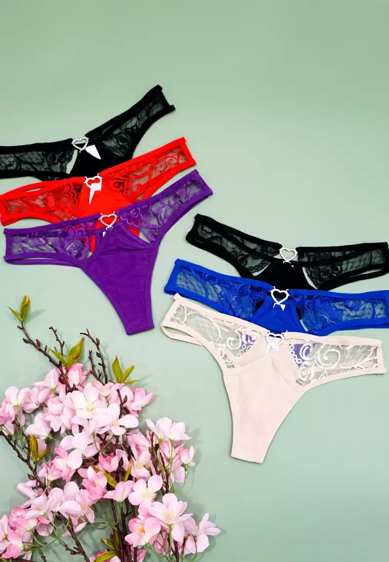 Puma Womens 3 Pack Thongs Sexy G-String Lingerie Underwear