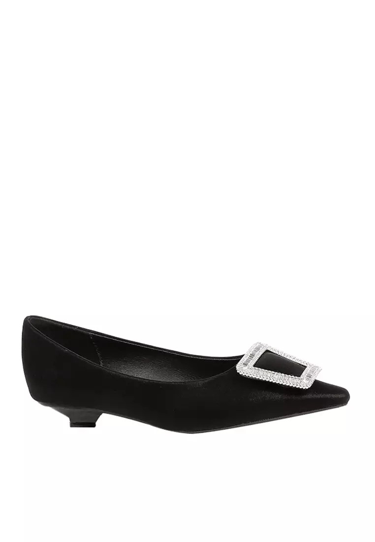 Discount on Twenty Eight Shoes  shoes - SKU: VANSA Imitation Rhinestone Square Buckle Low Heel Shoes VSW-F-900-1