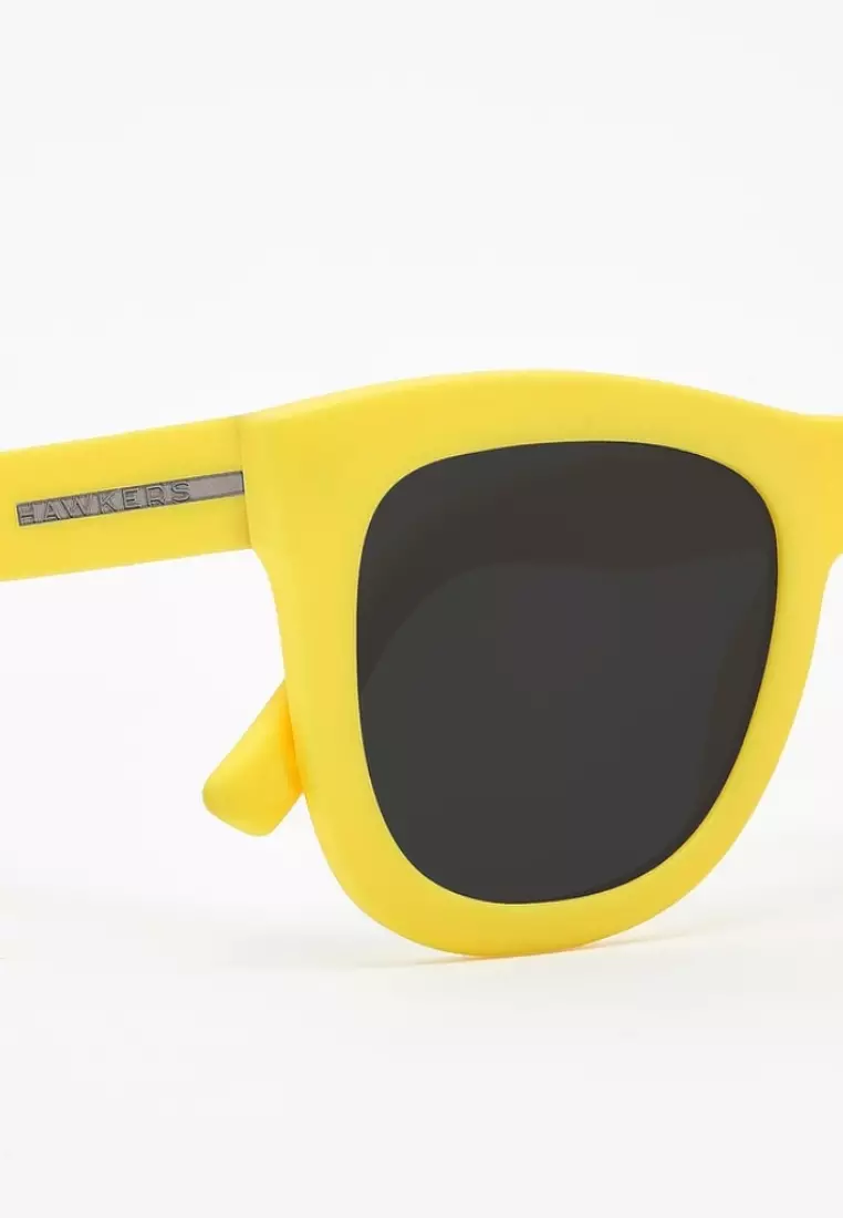 HAWKERS Rubber Yellow Dark NOBU Asian Fit Sunglasses for Men and Women. UV400 Protection. Official Product Designed in Spain
