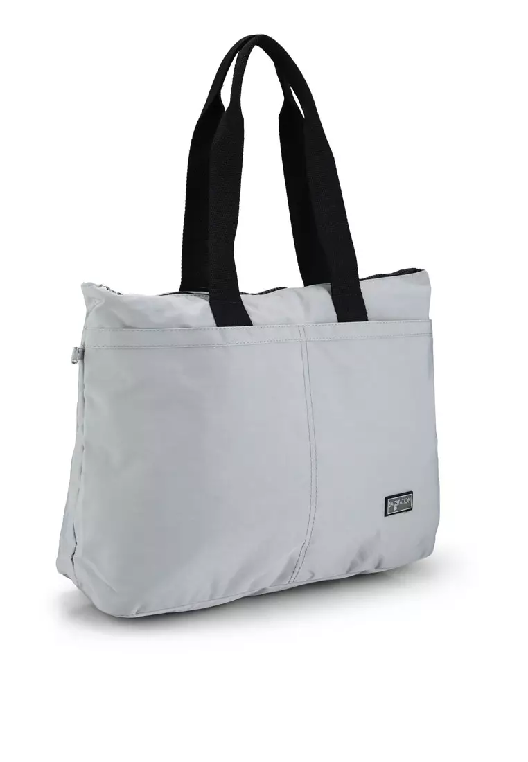 Nylon tote bag with zipper hotsell