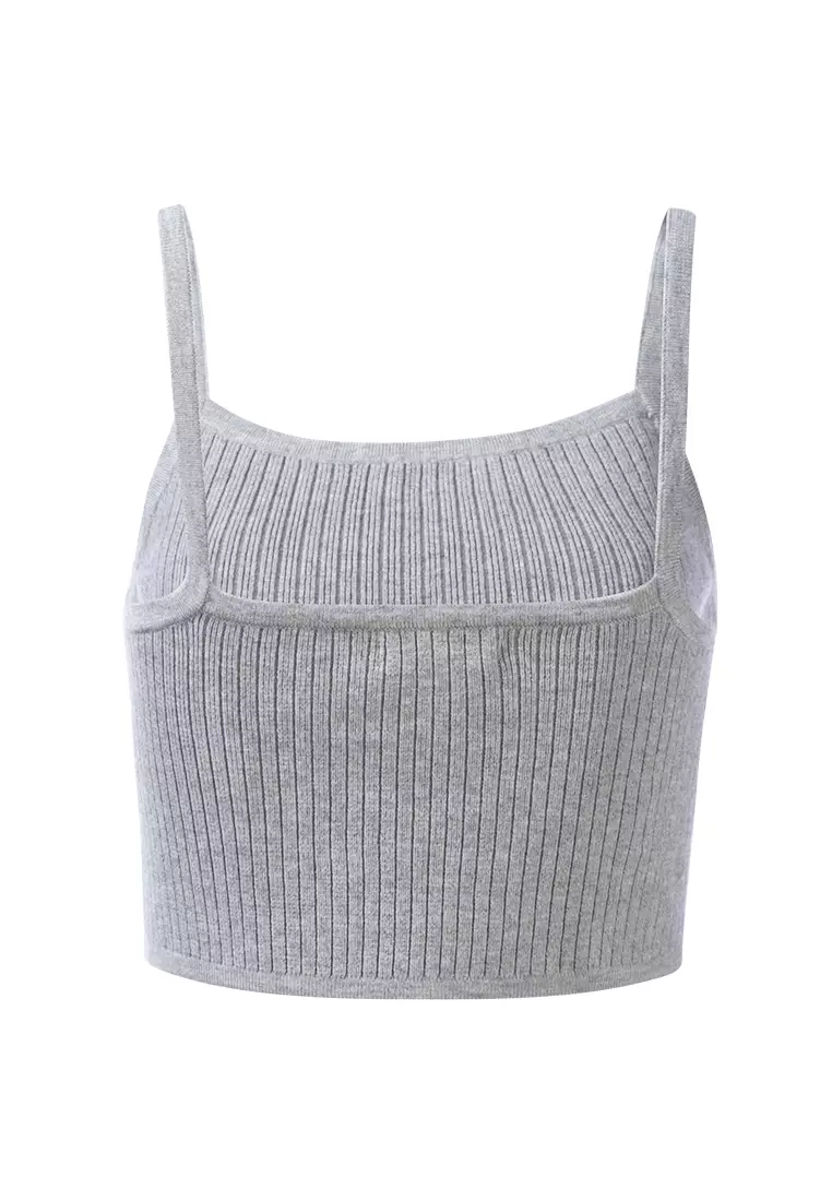 Cropped Camisole Bralette in Grey